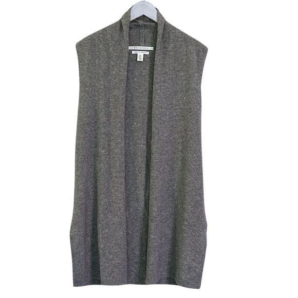 Max Studio 100% 2-Ply Cashmere Sleeveless Long Cardigan Vest (Small) - Picture 1 of 6